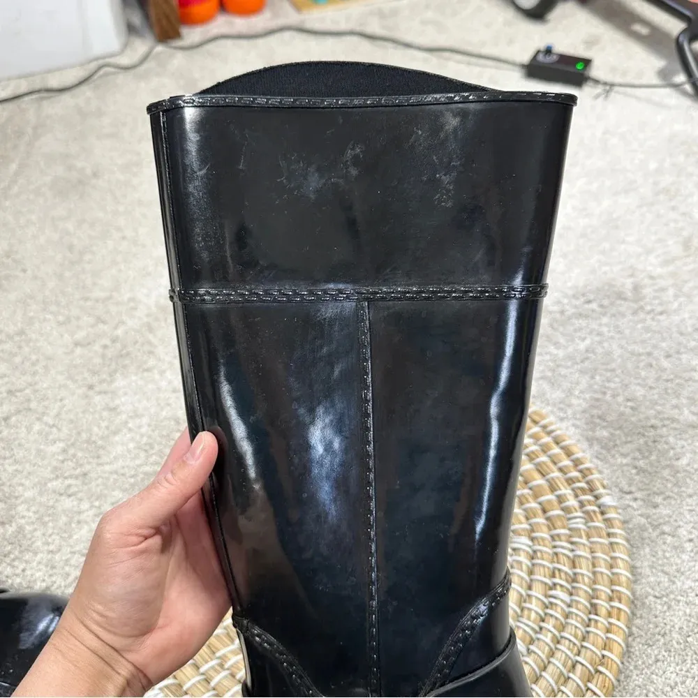 MICHAEL Michael Kors Women's Fulton Tall Harness Rain Boots in Black Size 8 - Image 14