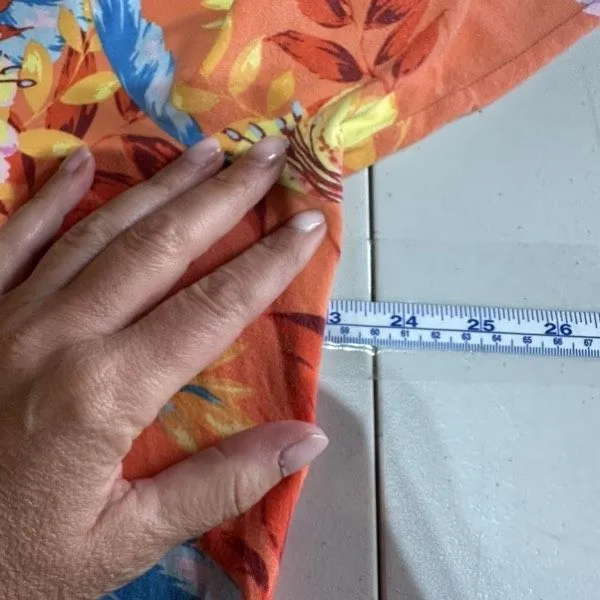 Talbots 3/4 Sleeve Shirt Knit Stretch Floral Orange Size 2X Feminine‎ Tropical - Image 7