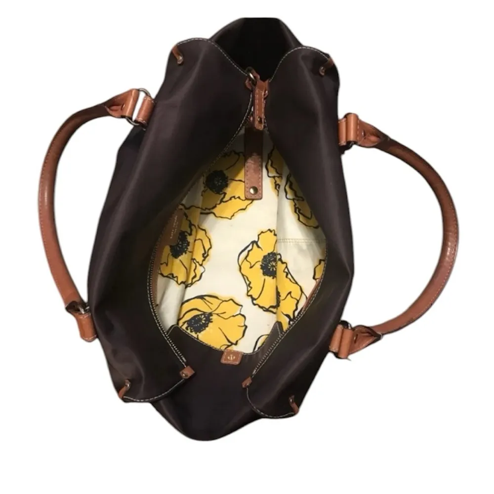 Kate Spade Vintage Brown Nylon & Tan Leather Trim & Handled Women's Satchel - Image 8