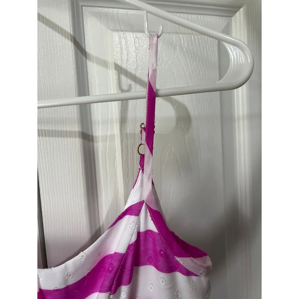 Lilly Pulitzer Pink & White Striped Sleeveless Dress With Bow Detail Adjustable - Image 4