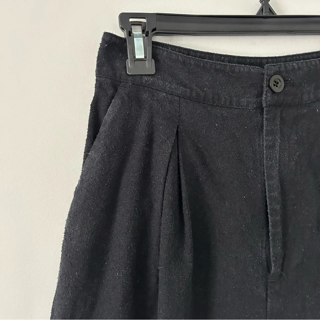 Jenni Kayne Relaxed Trouser High Rise Wide Leg Black Raw Silk Pants 2 - Image 4