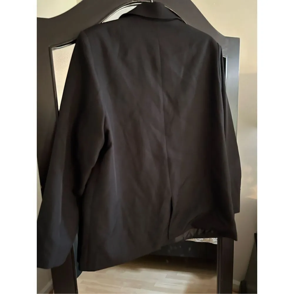 New Casual Blazers Oversized One Button Blazer Large Black - Image 2
