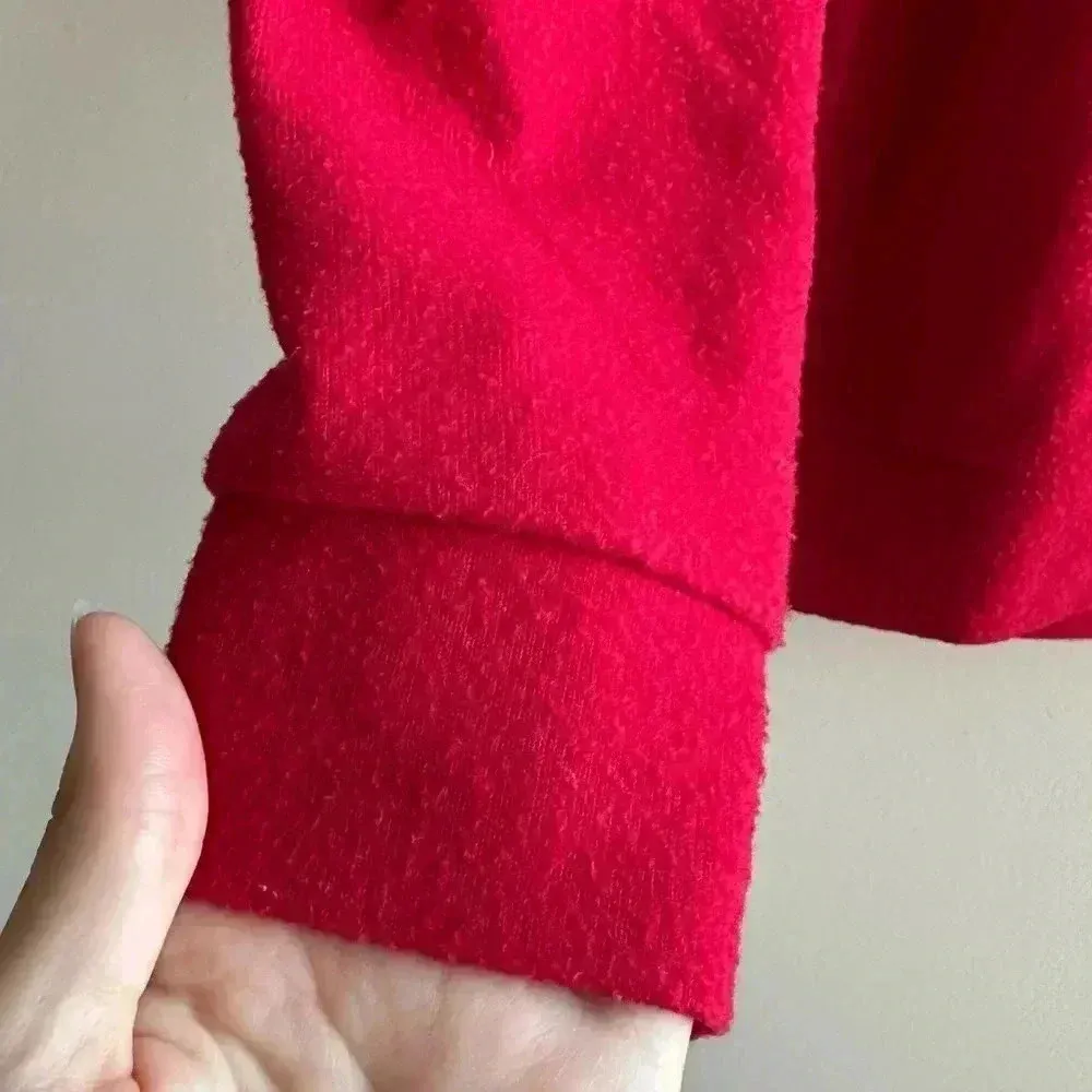 Ho Ho Nope Cat Ugly Christmas Sweater, Red Holiday Sweater, Glitter, Size Med - Image 5