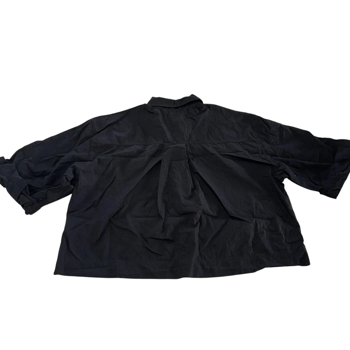 Zara‎ Shirt Womens Small Black Oversized Boxy Utility Workwear Pockets - Image 2