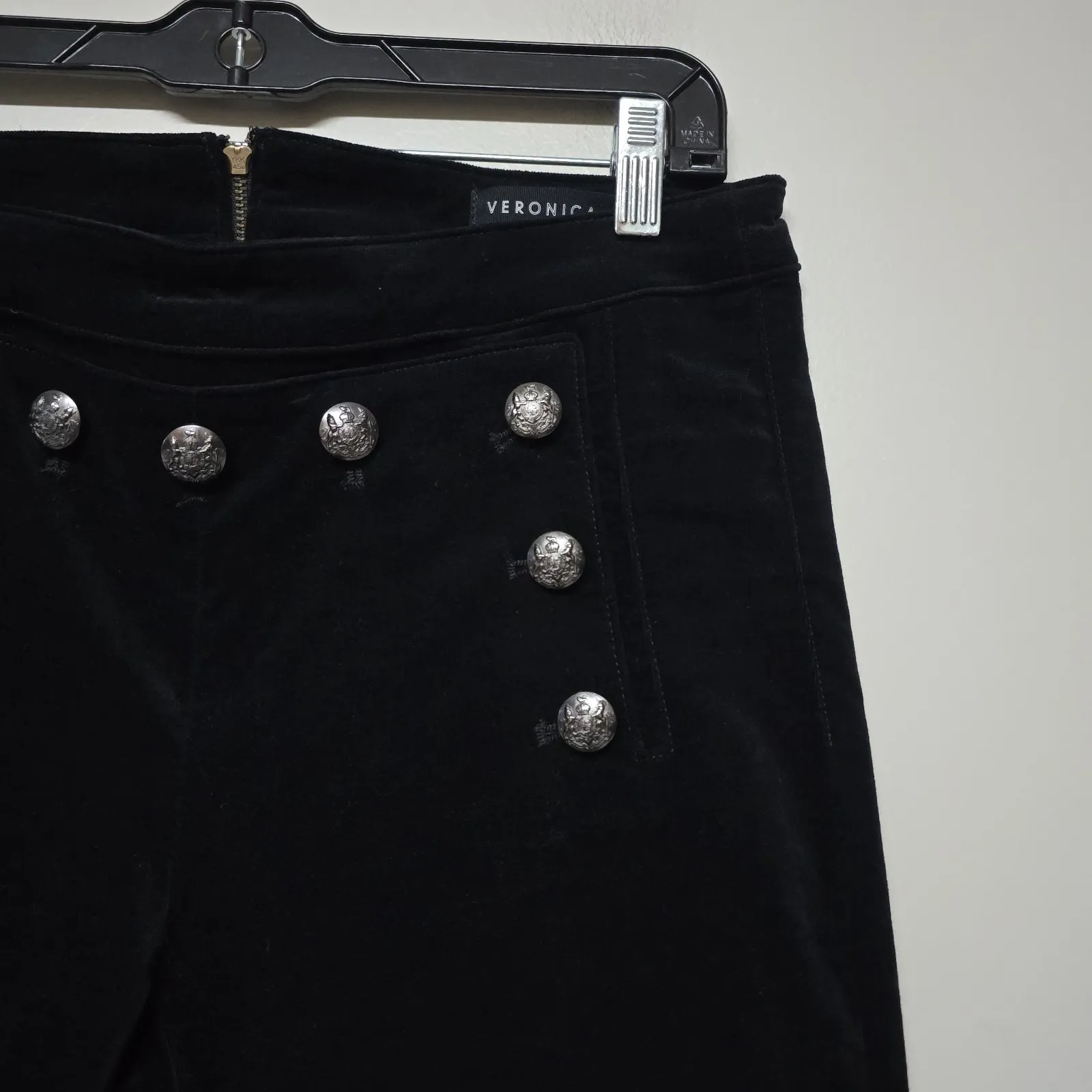 Veronica Beard‎ Pants Womens Jane Skinny Black Velvet Sailor Sz 31 - Image 3