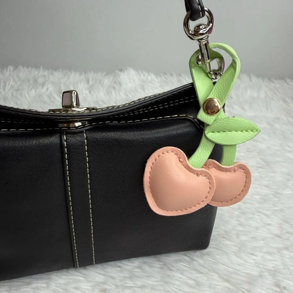 Fashion Cherry Heart Bag Charm Bag Jewelry Pink - Image 3