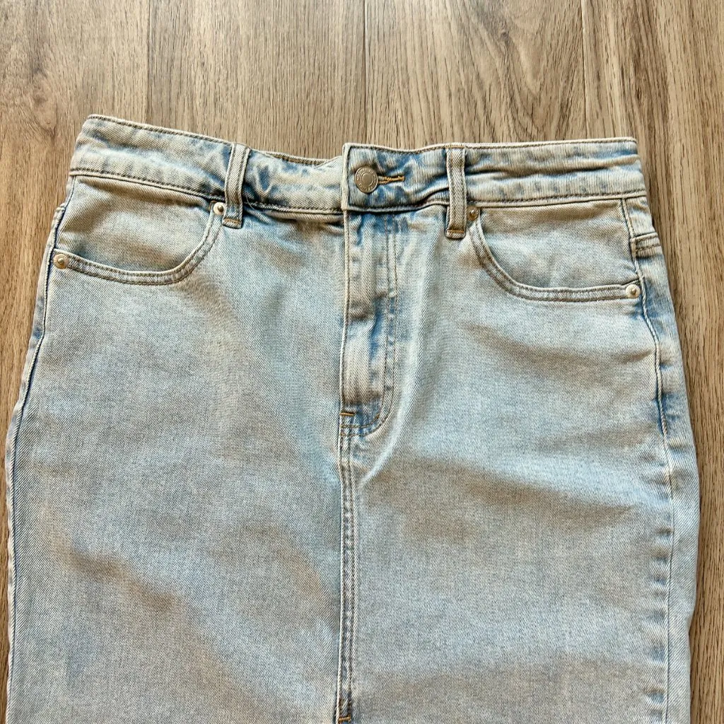 Meshki Light Wash Maxi Denim Skirt Size S - Image 5