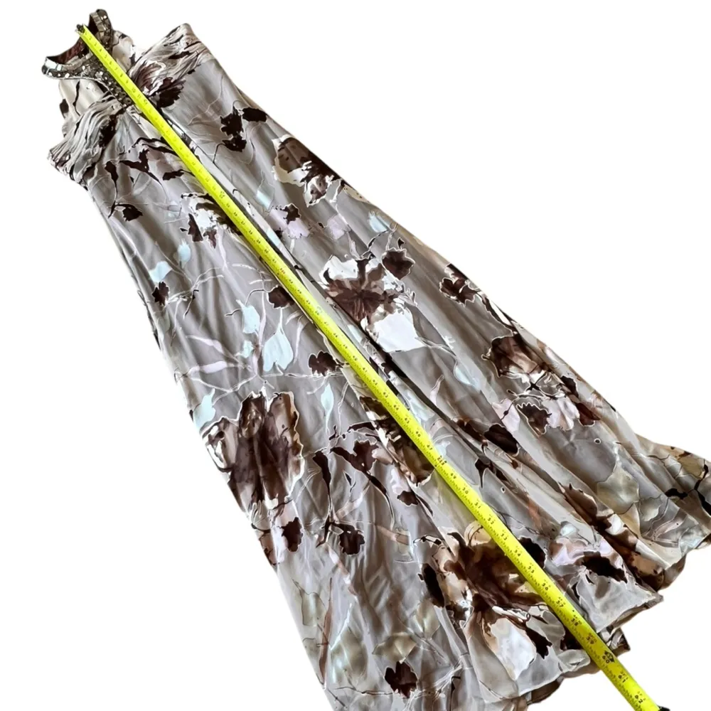 Cachet 90’s Y2K Silk Velvet Burnout Maxi Dress Beaded Whimsigoth Halter White Size 8 - Image 13