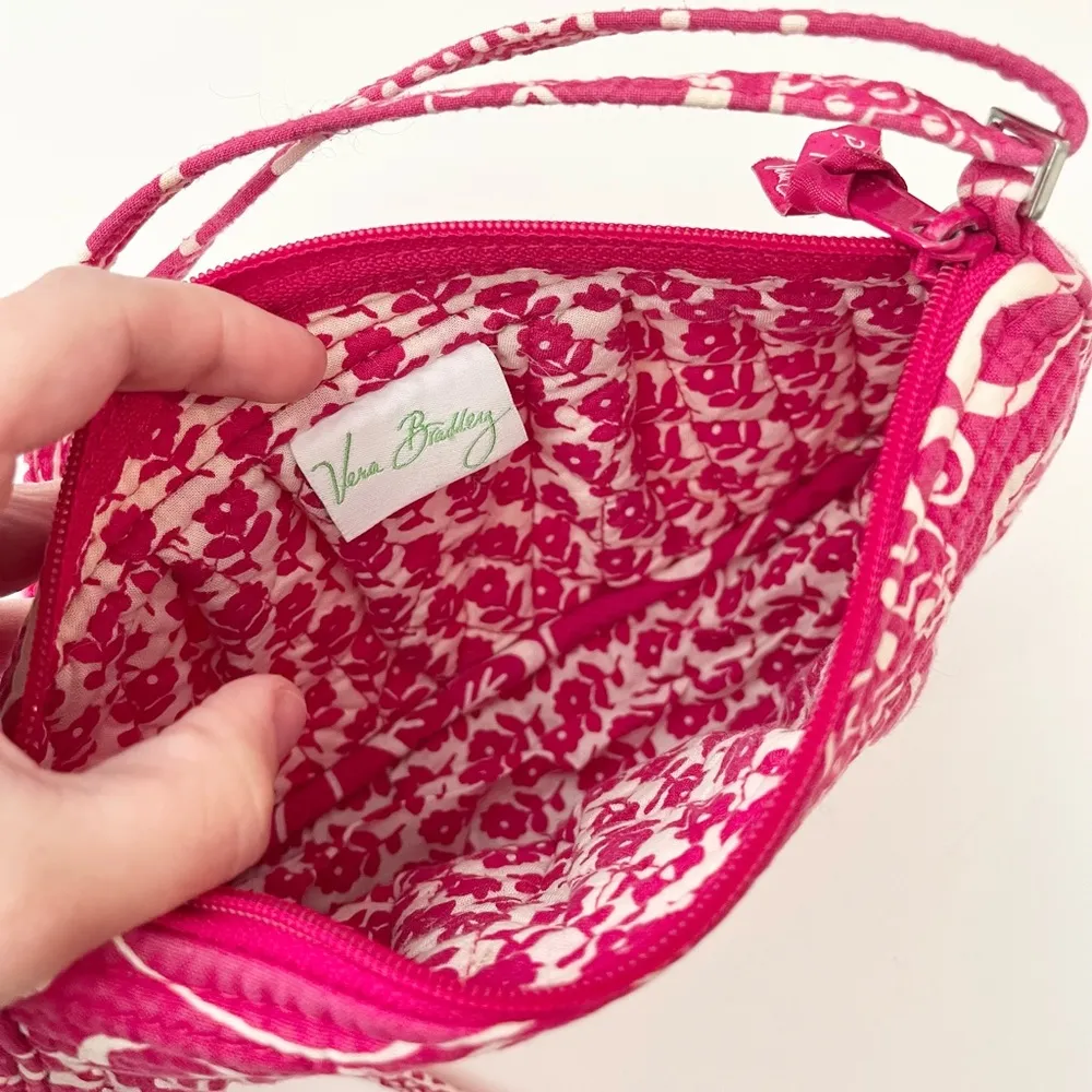 Vera Bradley Twirly Birds Frankie Fuchsia Pink White Print Crossbody Bag Purse - Image 39