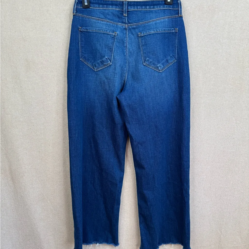Lagence Women's High-Rise Wide-Leg Jeans Size 27 Blue Wash Raw Hem - Image 3