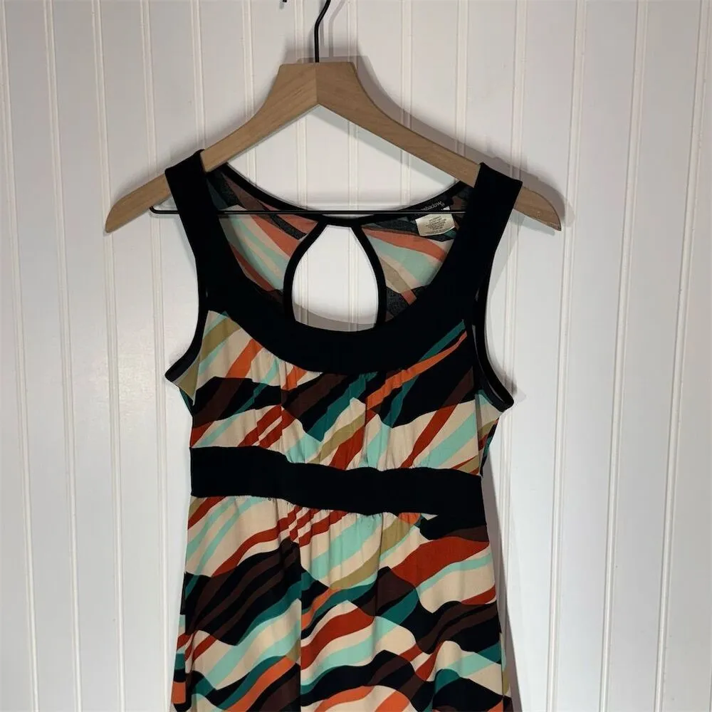 Eyeshadow Retro Mod Tunic Top M Sleeveless Keyhole Back 70s Geometric Print Y2K - Image 2