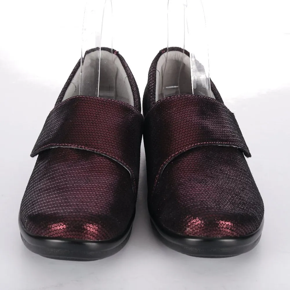 Alegria Lauryn Burgundy Metallic Red Wedge Comfort Clogs Womens Size EU 38 - Image 5