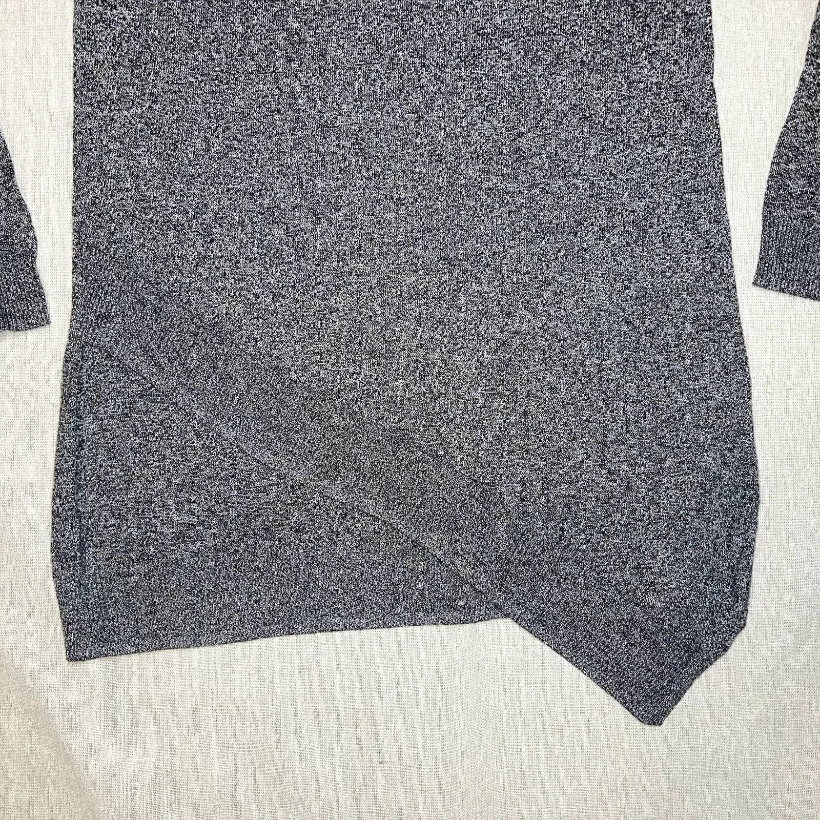 Apt. 9 | Marled Gray Long Sleeve Asymmetrical Hem Sweater | Medium - Image 3