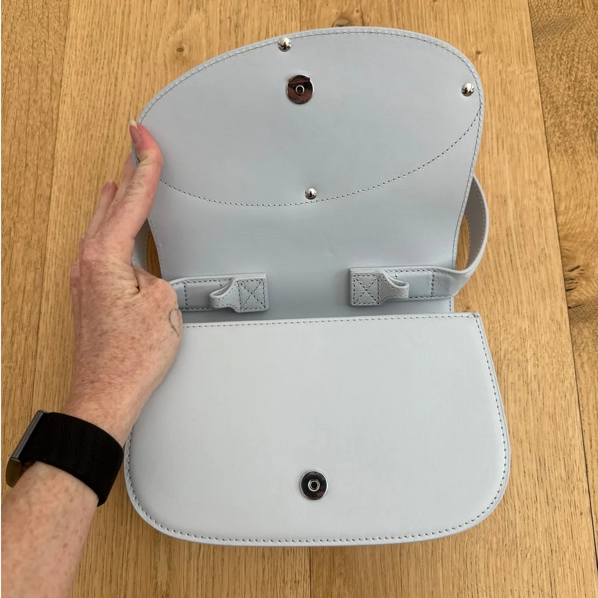 Diesel Leather Bag 1DR Size Regular Gray White - Image 3