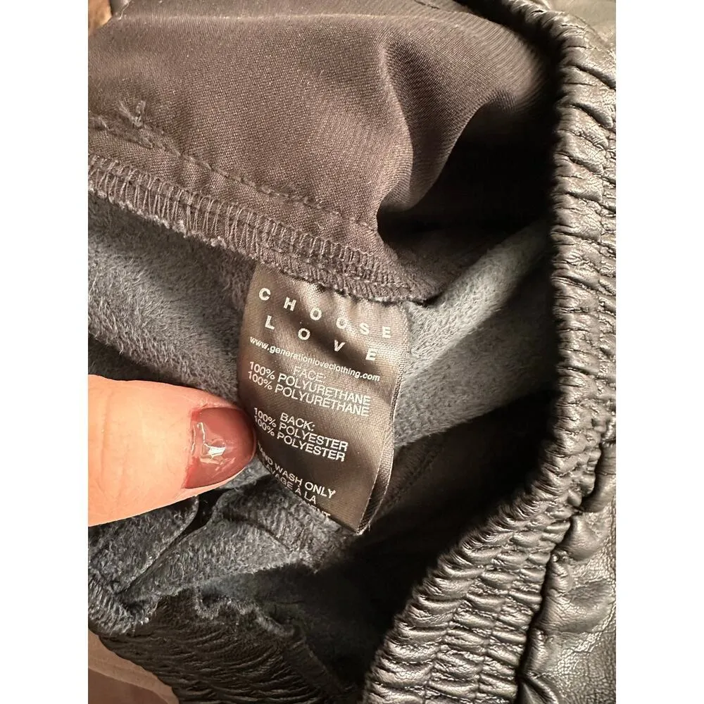 Generation Love Vegan Leather Cargo Jogger Black size XS - Image 7