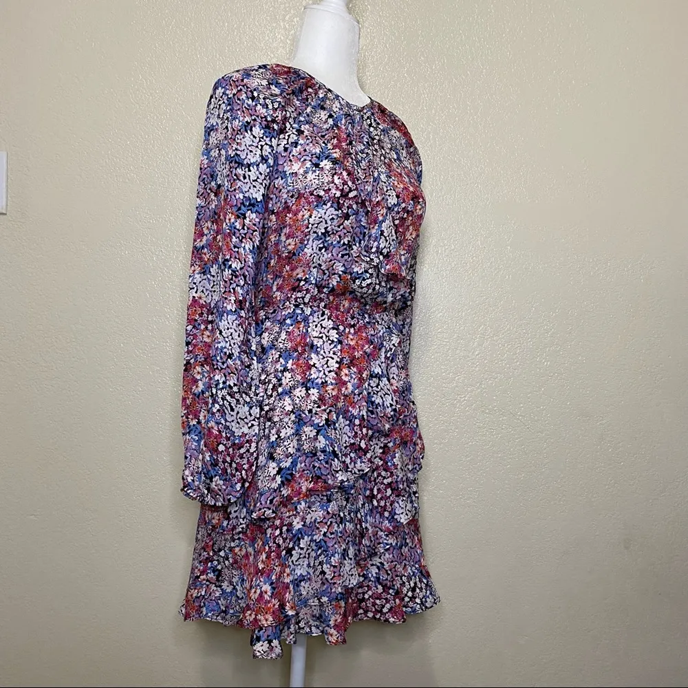 Parker Bertie Full-Sleeve Floral Silk Dress XS NWT - Image 8