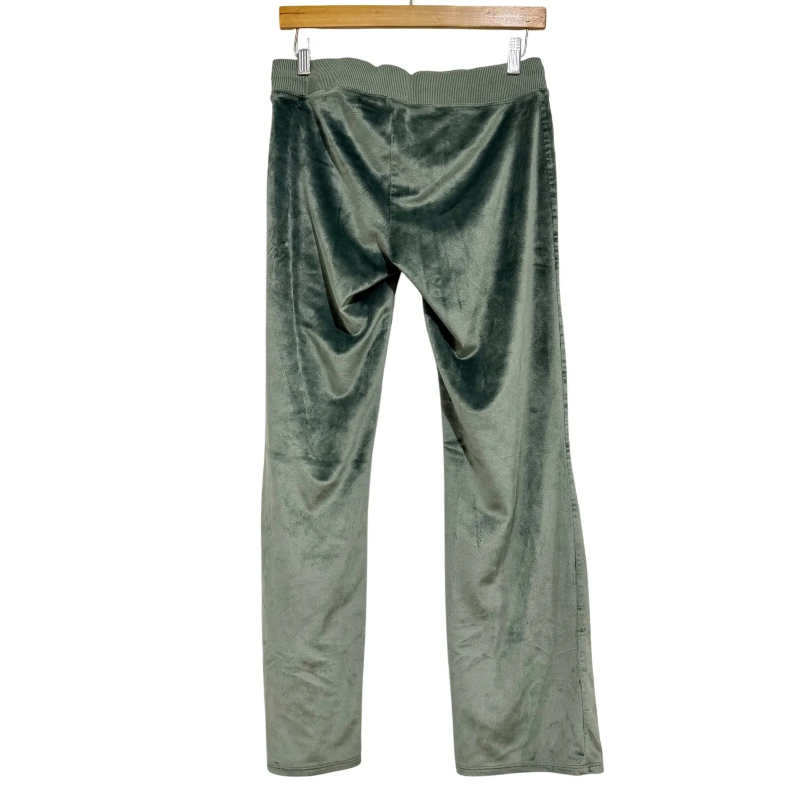 Aerie Real Good Velour Flare Pants Joggers Lounge Green Size S Velvet Cozy Soft - Image 2