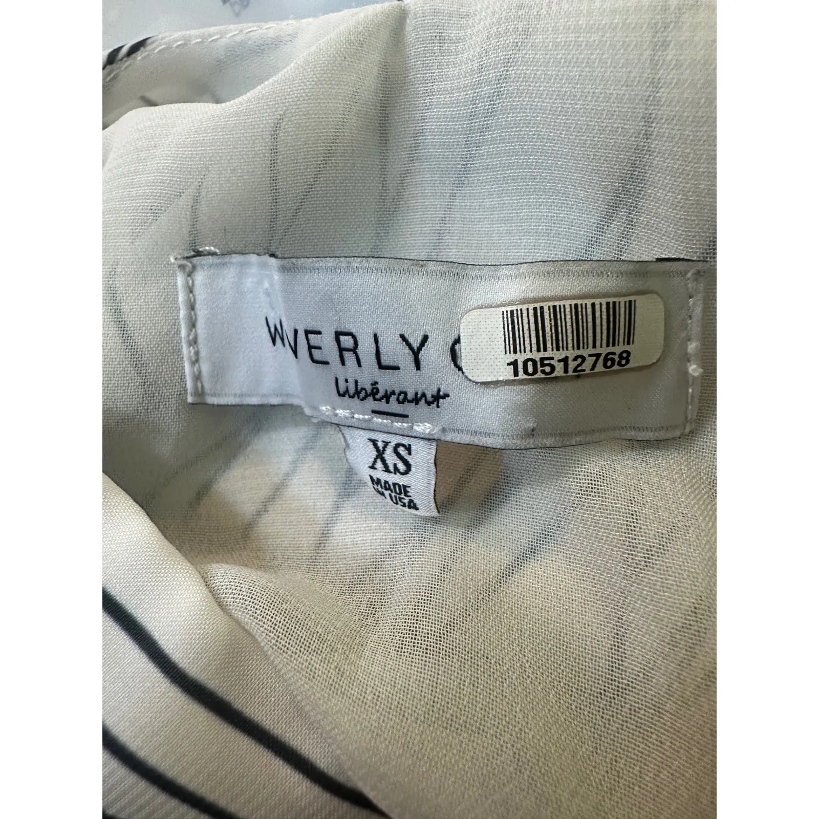 Waverly Grey Womens XS Sleeveless Choker Neck V Neck Geometric‎ Print Top White - Image 6