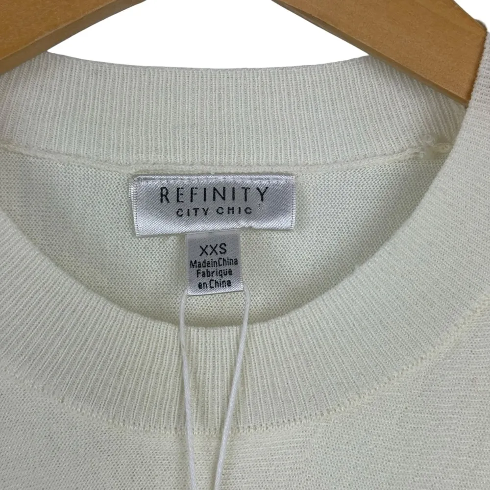 NWT City Chic Refinity Double Take Knit Jumper Sweater Cream Coastal Size 12 - Image 7