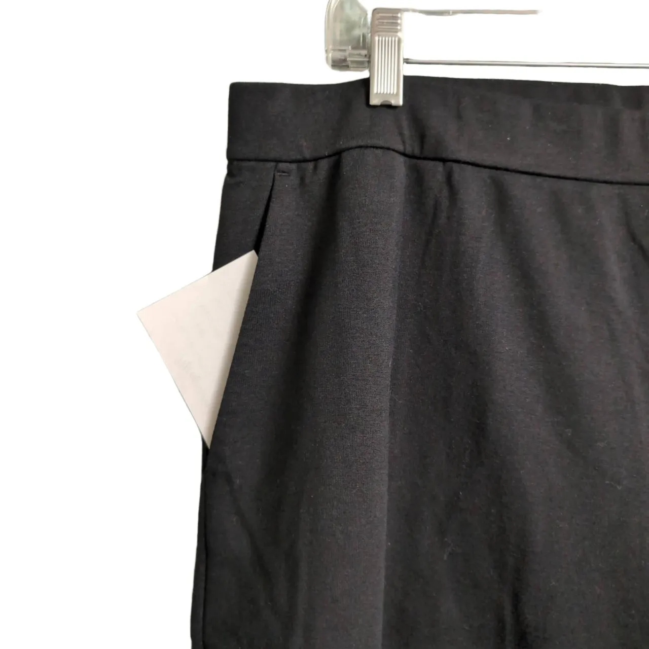 Eileen Fisher Black Pull On Pockets Wide Leg Pants Organic Cotton XL - Image 2