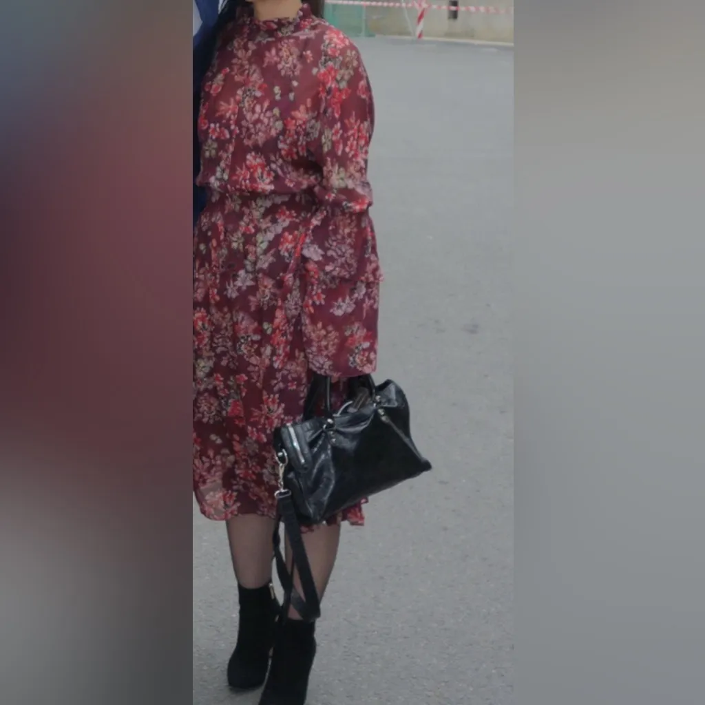 IRO Wine Red Long Sleeve Bell maxi dress - Image 3