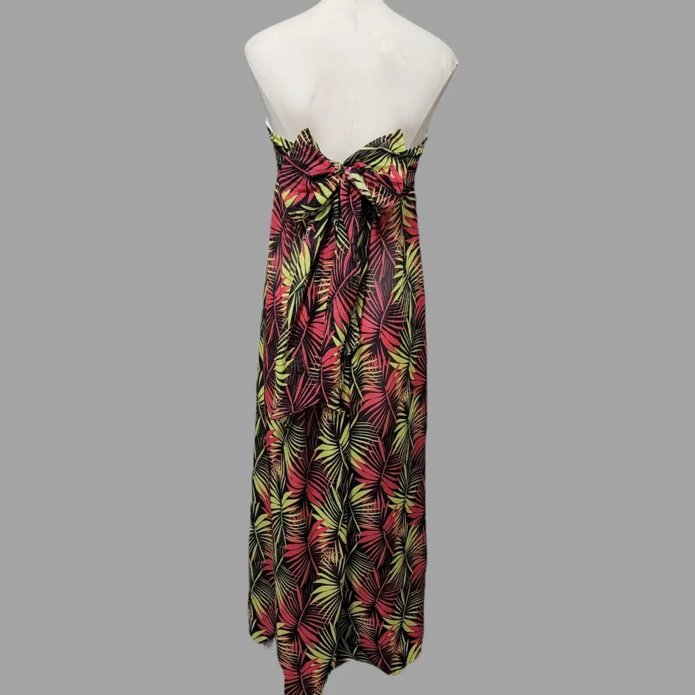 Milly Cabana tropical sheer strapless maxi dress cover-up size large - Image 5