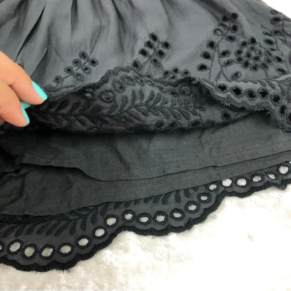 American Eagle Outfitters Off shoulder romper eyelet charcoal womens size medium - Image 9