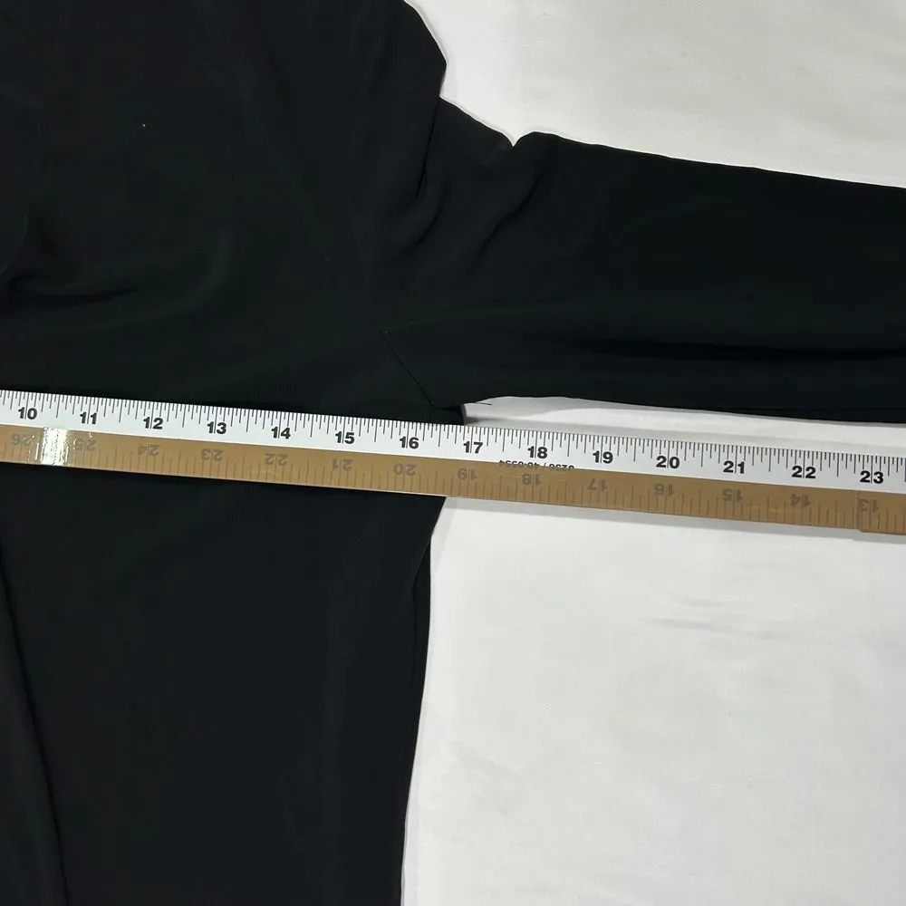 EUC M.M. Lafleur Elegant Black‎ Wrap Top Long Sleeve Draped Blouse Womens XS - Image 8