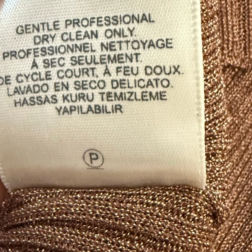 Tibi crew neck midi brown short sleeved ribbed knit sweater dress medium - Image 7