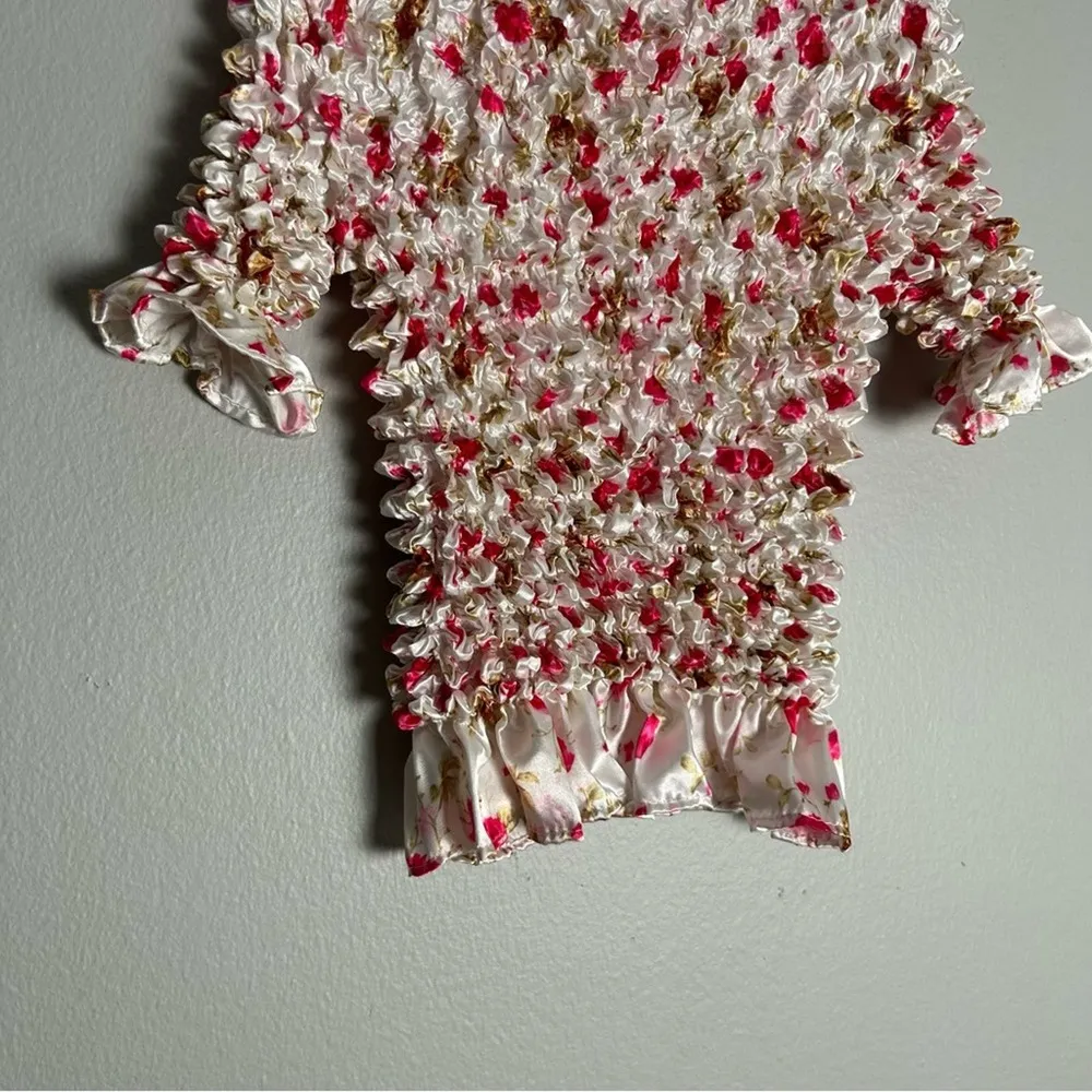 Y2K Floral Ruffle Sleeve Bubble Shirt Size undefined - Image 3