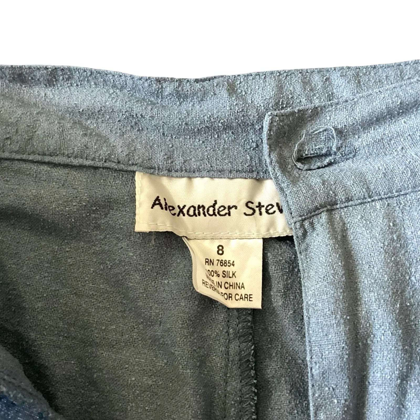 Vintage Alexander Steven Silk Outfit Blue - Image 9