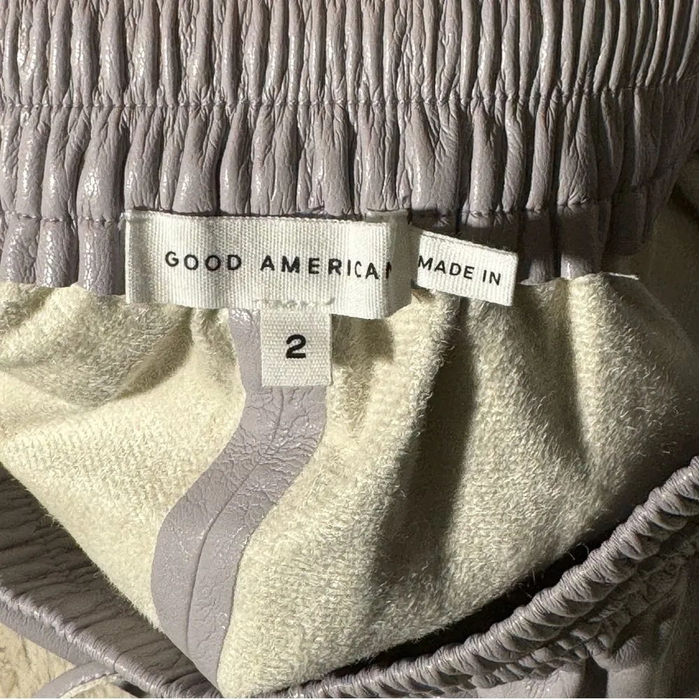 NWT $129 • Good American • Drawstring Shorts • Better Than Leather • Size 2/M - Image 8