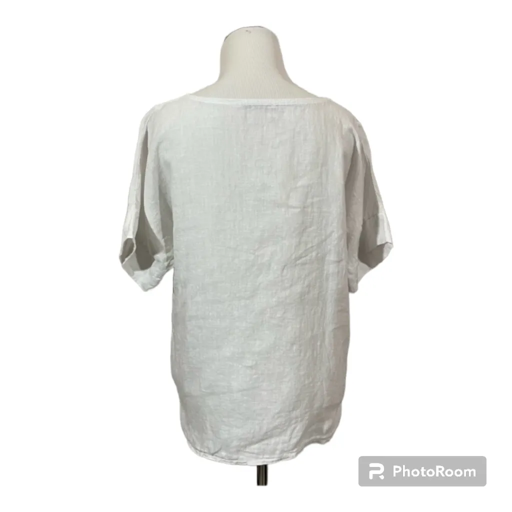 Francesca Bettini Linen Top Size Large White - Image 8