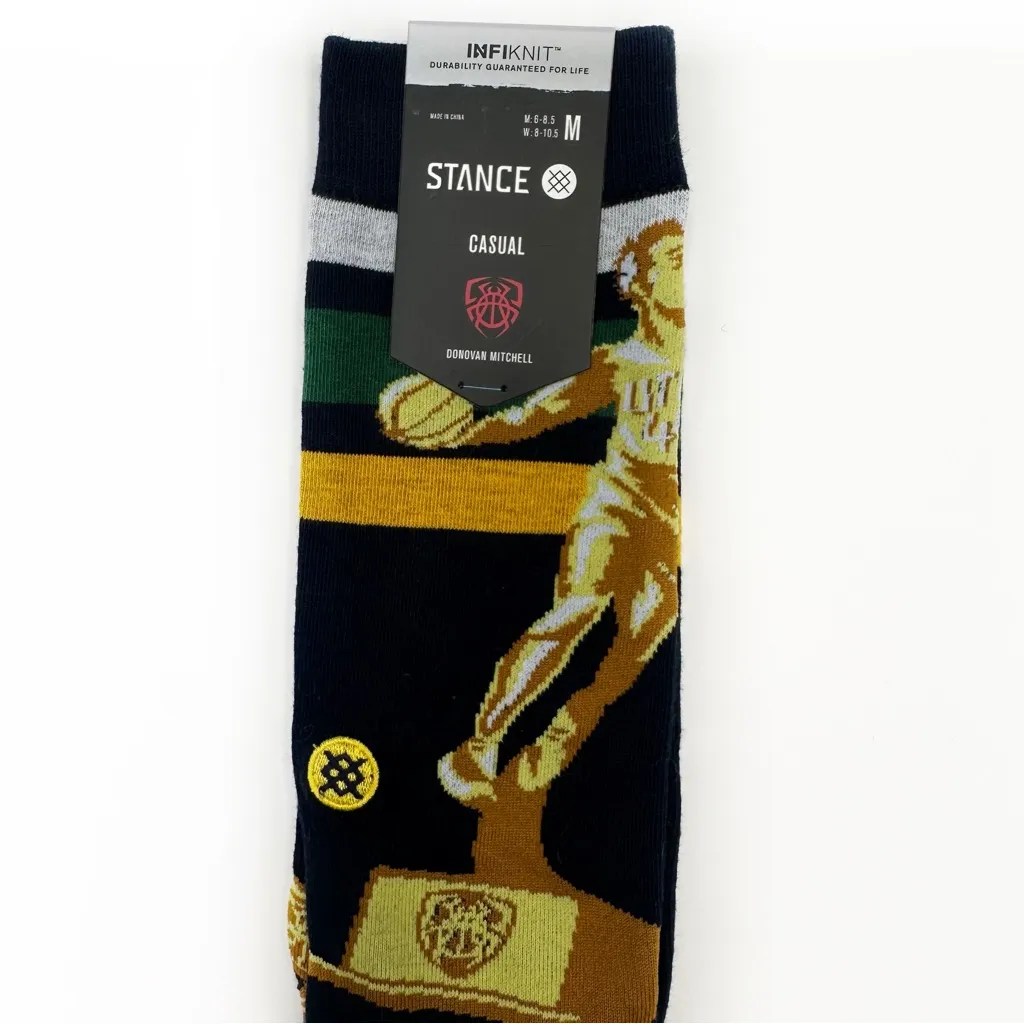 Stance Donovan Mitchell Spida Dunk Crew Socks Medium Mens Womens NBA Fan Gear Blue - Image 3