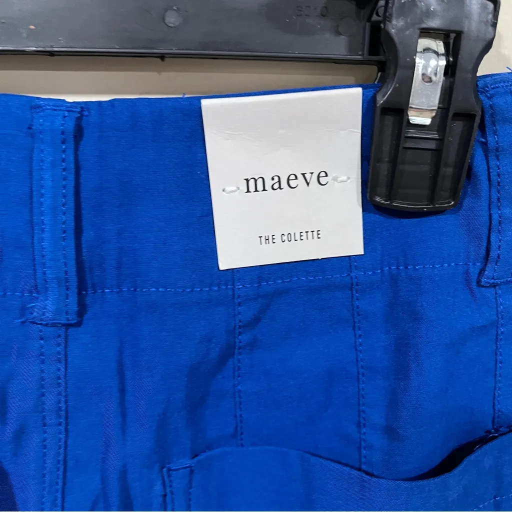 NWT Maeve blue night size 26 cropped ankle pants Anthropologie wide women - Image 7