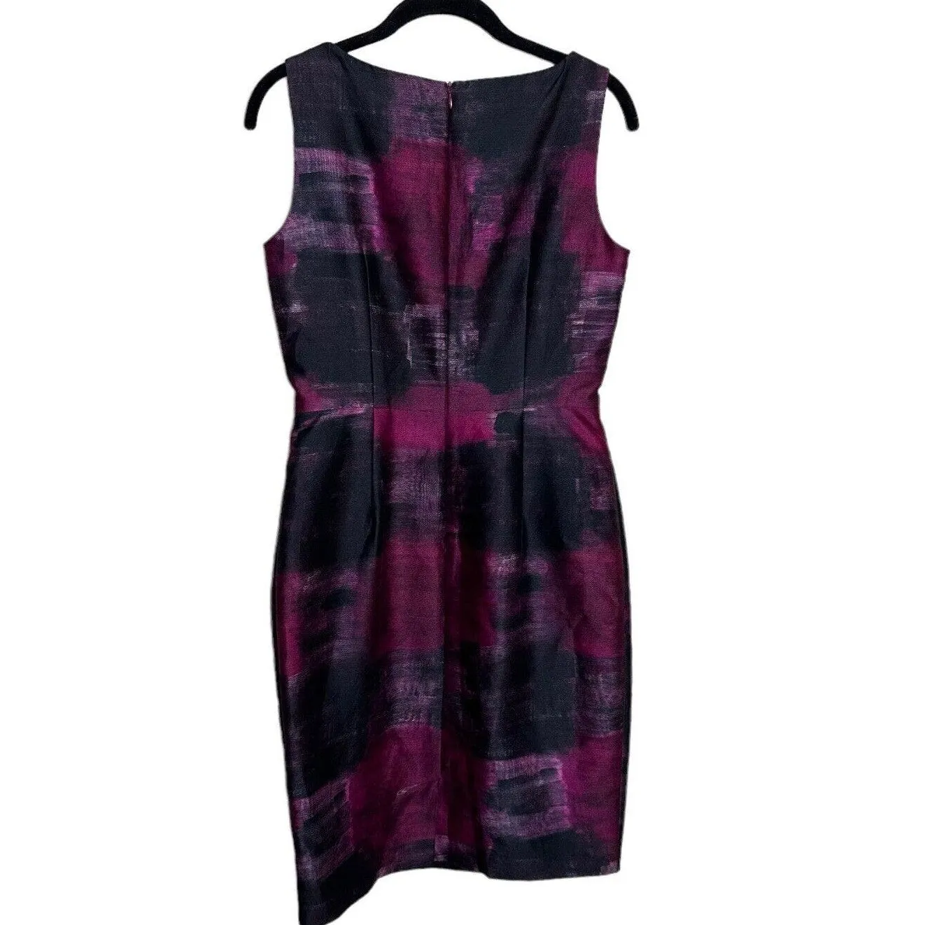 MaxMara Mini Sheath Dress Pink Italian Silk Blend Abstract Floral Print size 6 - Image 3