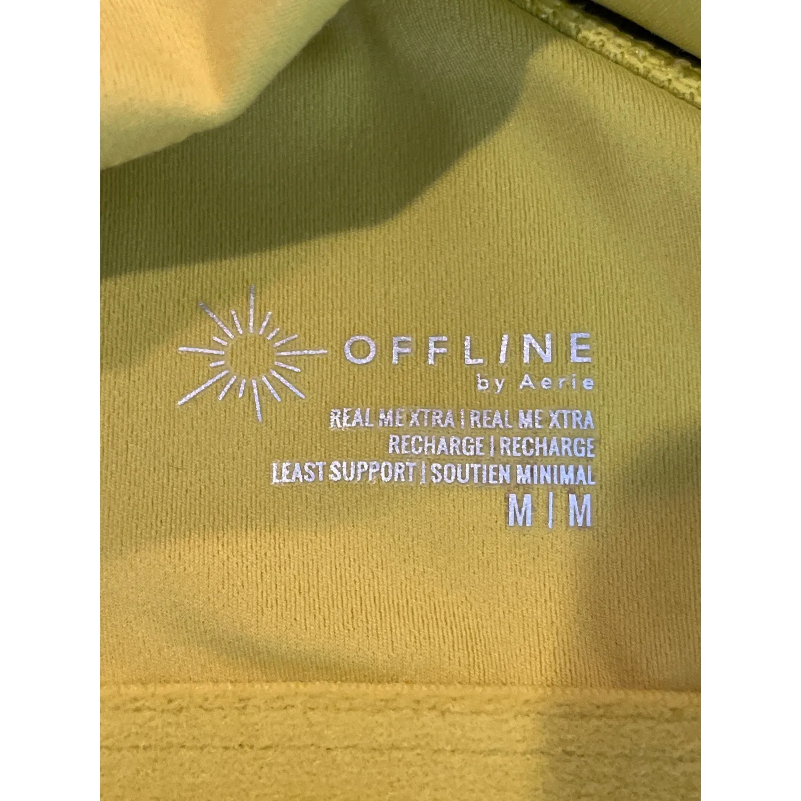 Aerie Offline Real Me Mustard Yellow‎ Racerback Sports Bra Size Medium - Image 4