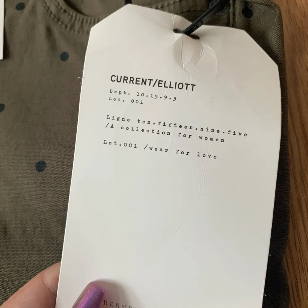 NWT Current/Elliott Forest Green Polka Dot Jeans - Image 7