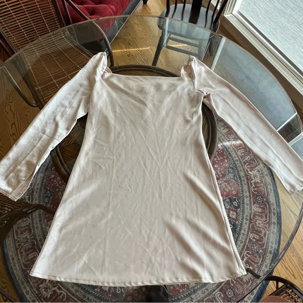 Princess Polly Star Power Long Sleeve Champagne Mini Dress Size 8 - Image 4