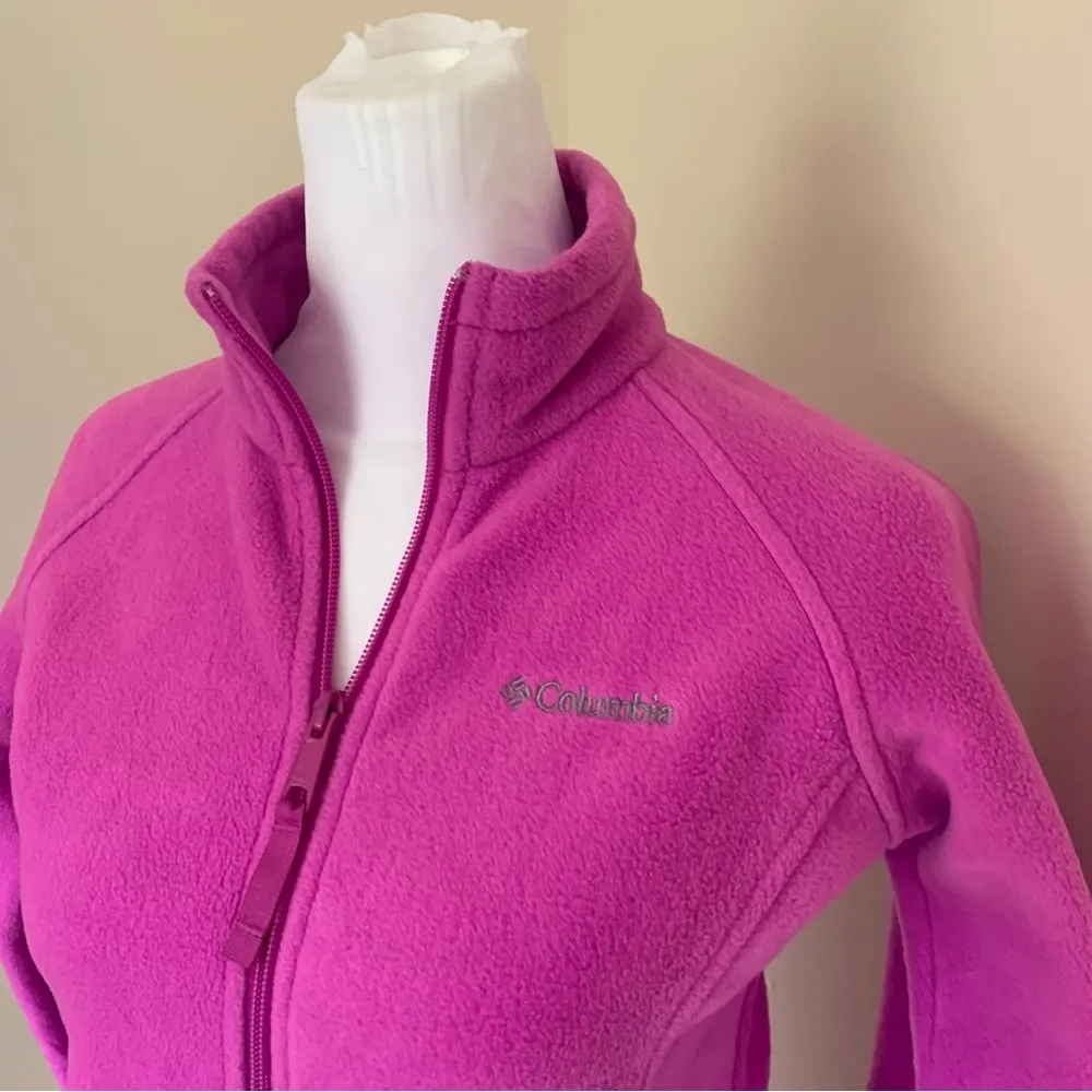 Women’s Dark Pink Columbia Zip Up Fleece Women’s Small/Medium, Child’s L/XL - Image 2