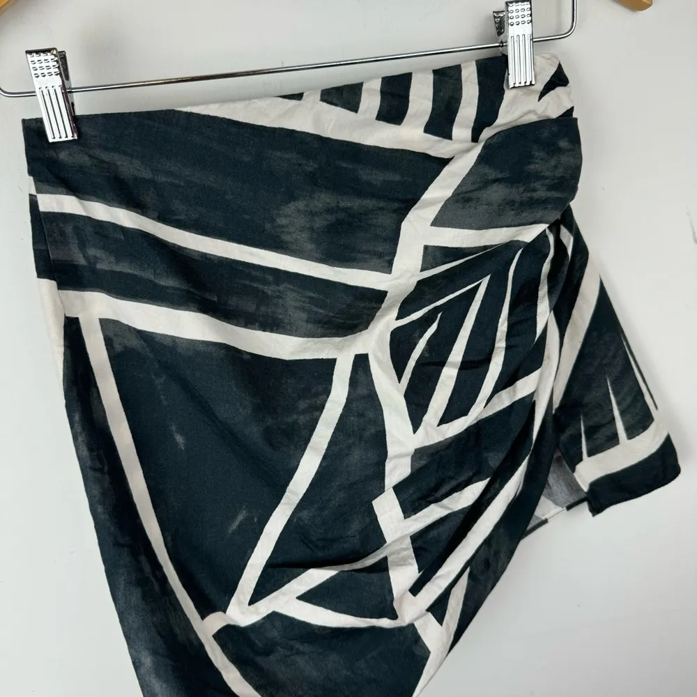 Zara Blogger Fav Draped Mini Skirt Sz XS Printed Asymmetrical Hem - Image 11
