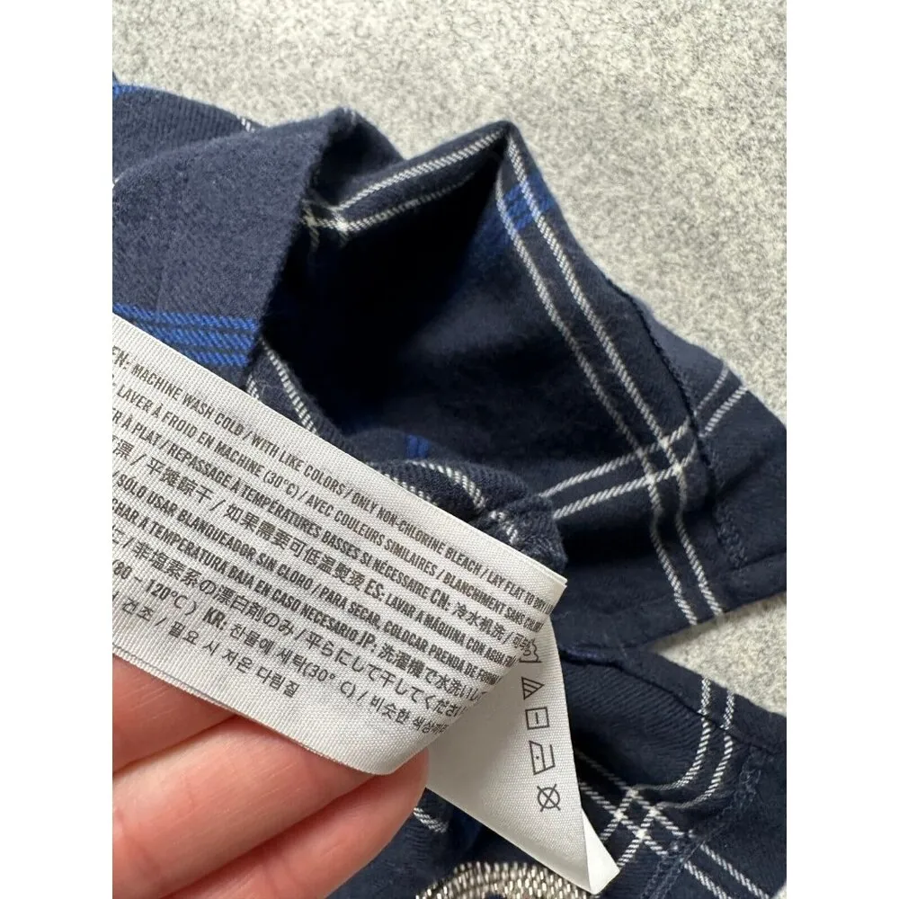 Abercrombie & Fitch Medium Womens Blue Plaid Shirt Dress Long Sleeve Zip Collar - Image 7