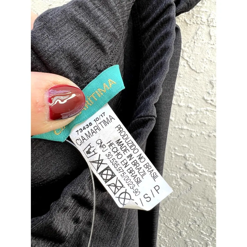 Cia. Maritima Elastic Waistband Flare Bell Bottom Leggings Black Women's Size S - Image 4