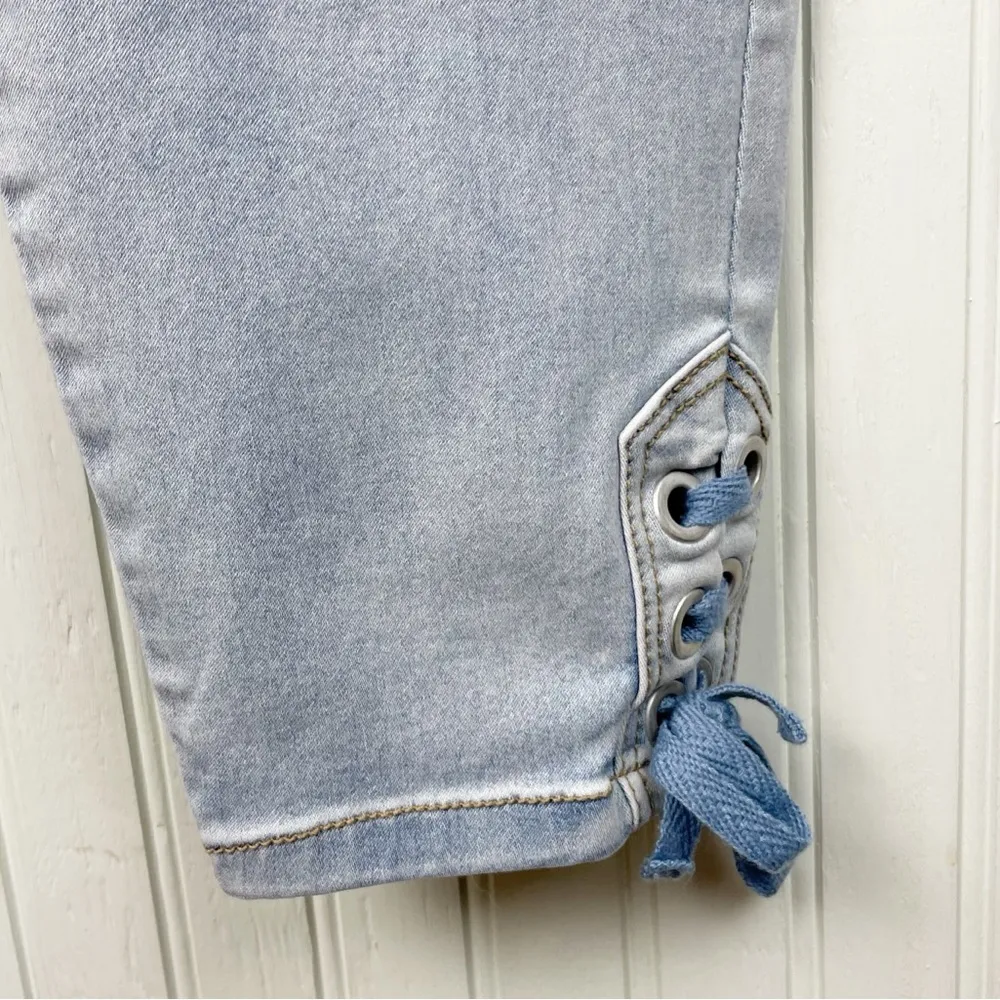 Gloria Vanderbilt Alexandra Skinny Jeans Ankle Tie Hem Light Wash Denim Size 8 - Image 7