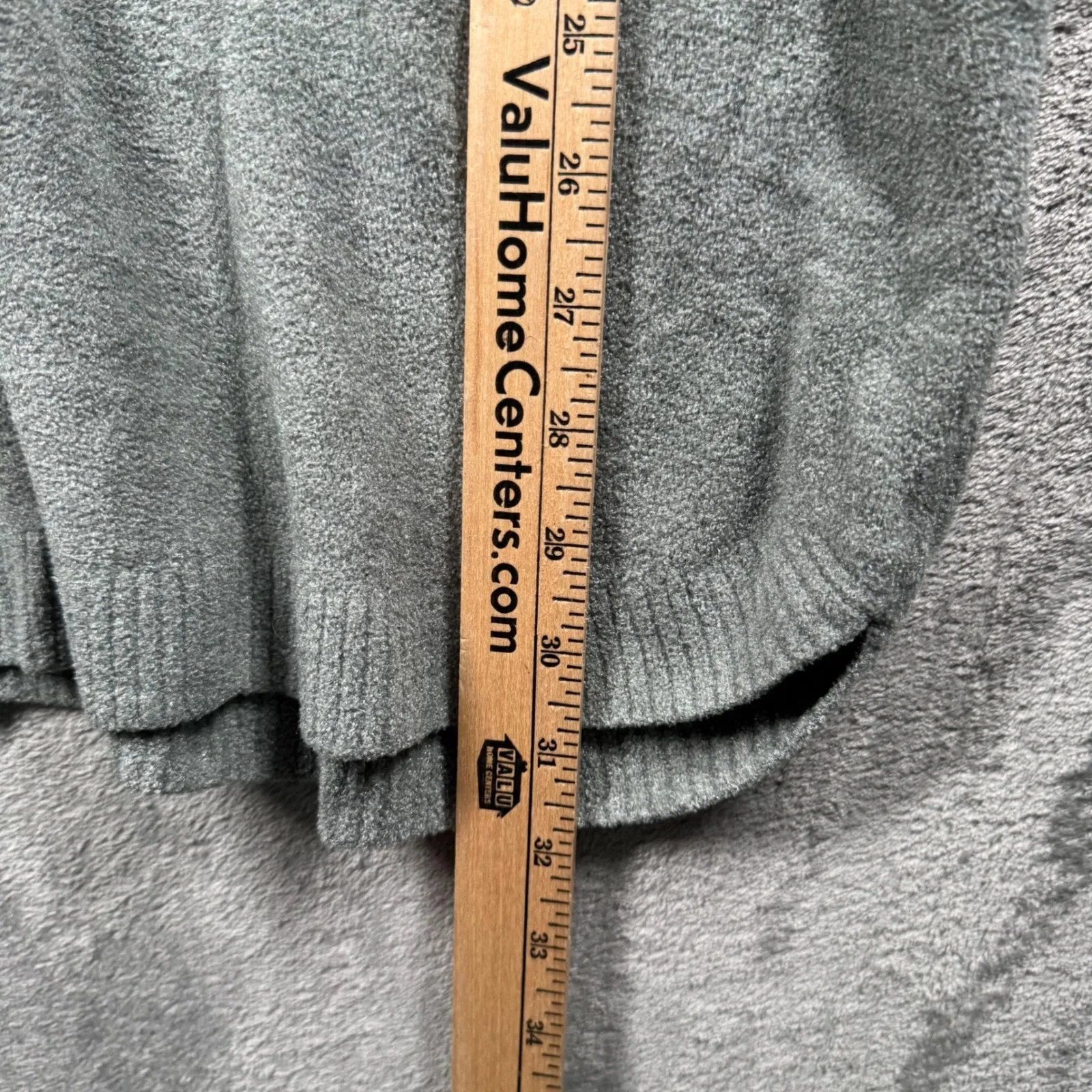 Barefoot Dreams Sweater CozyChic Ultra Lite Cowl Neck 1X Green Plush Loungewear - Image 9