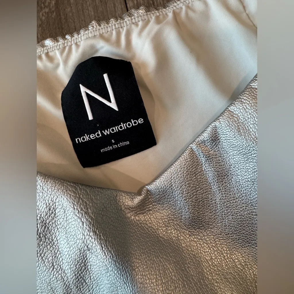 Naked Wardrobe Shimmering Silver Skirt - Image 6