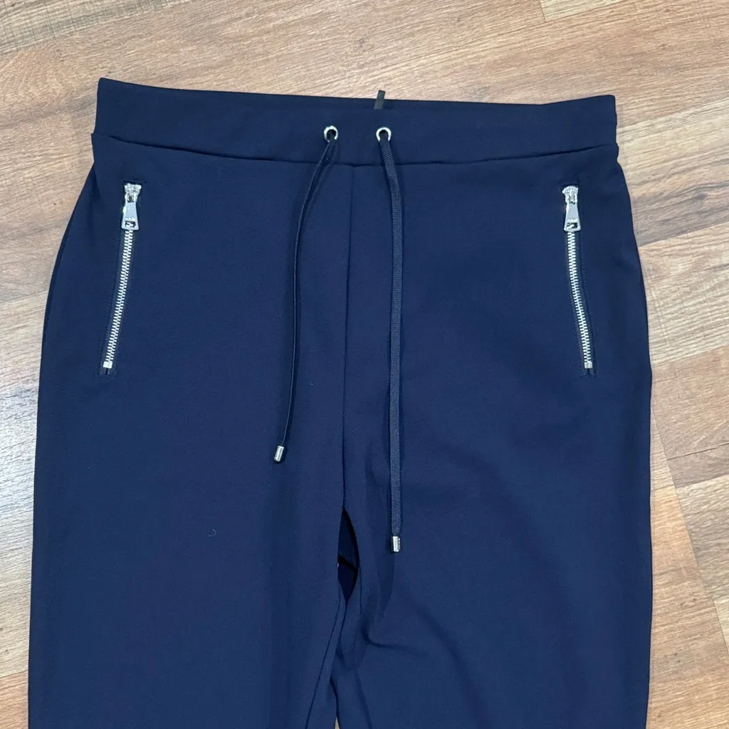DKNY Navy Jogger Pants with Silver Accents - Image 3