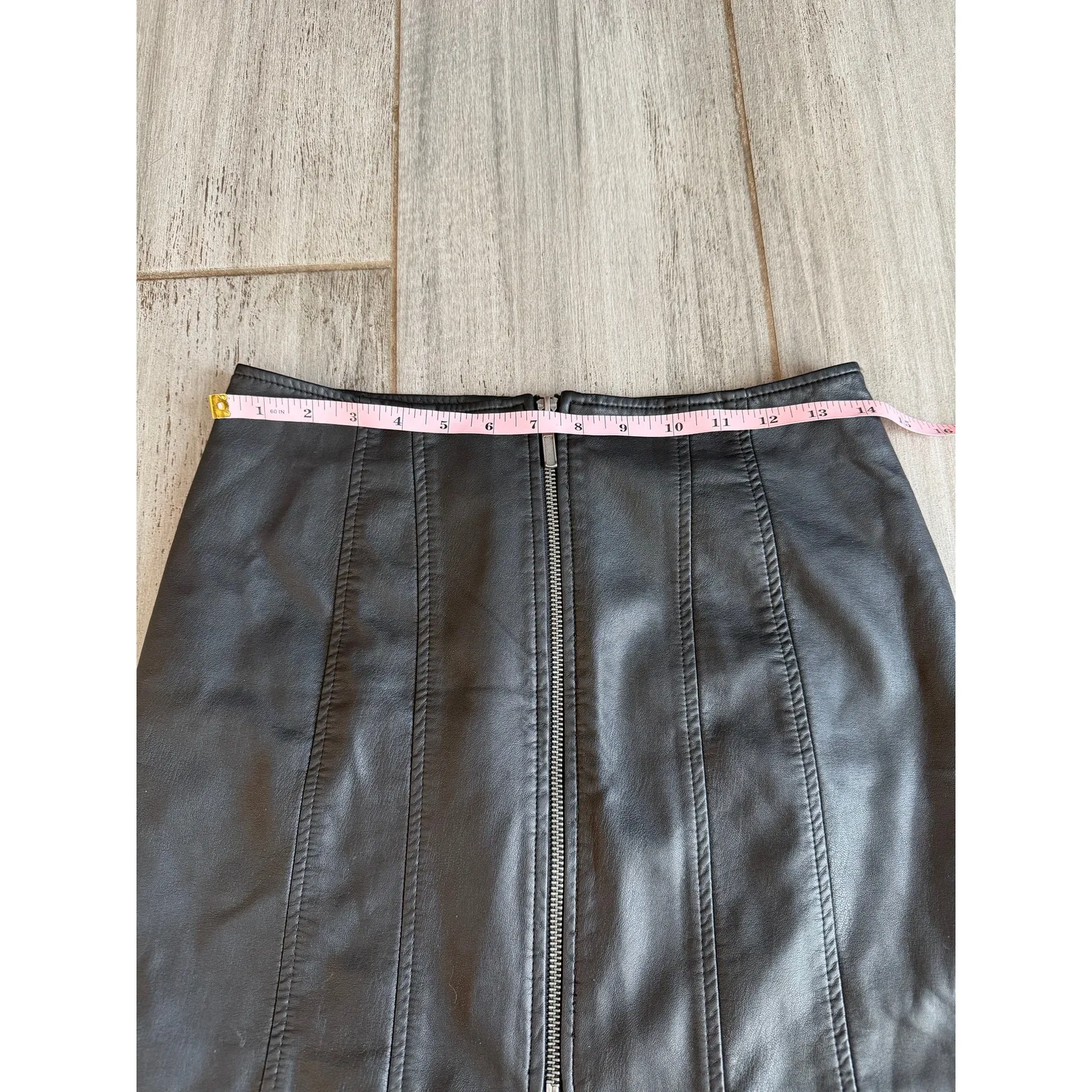 Free People Layla Vegan Mini Skirt Black Faux Leather Size 2 / XS - Image 7