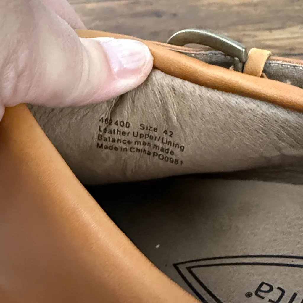 Sanita Brown Leather Professional Buckle Clogs Size 42 - Image 7