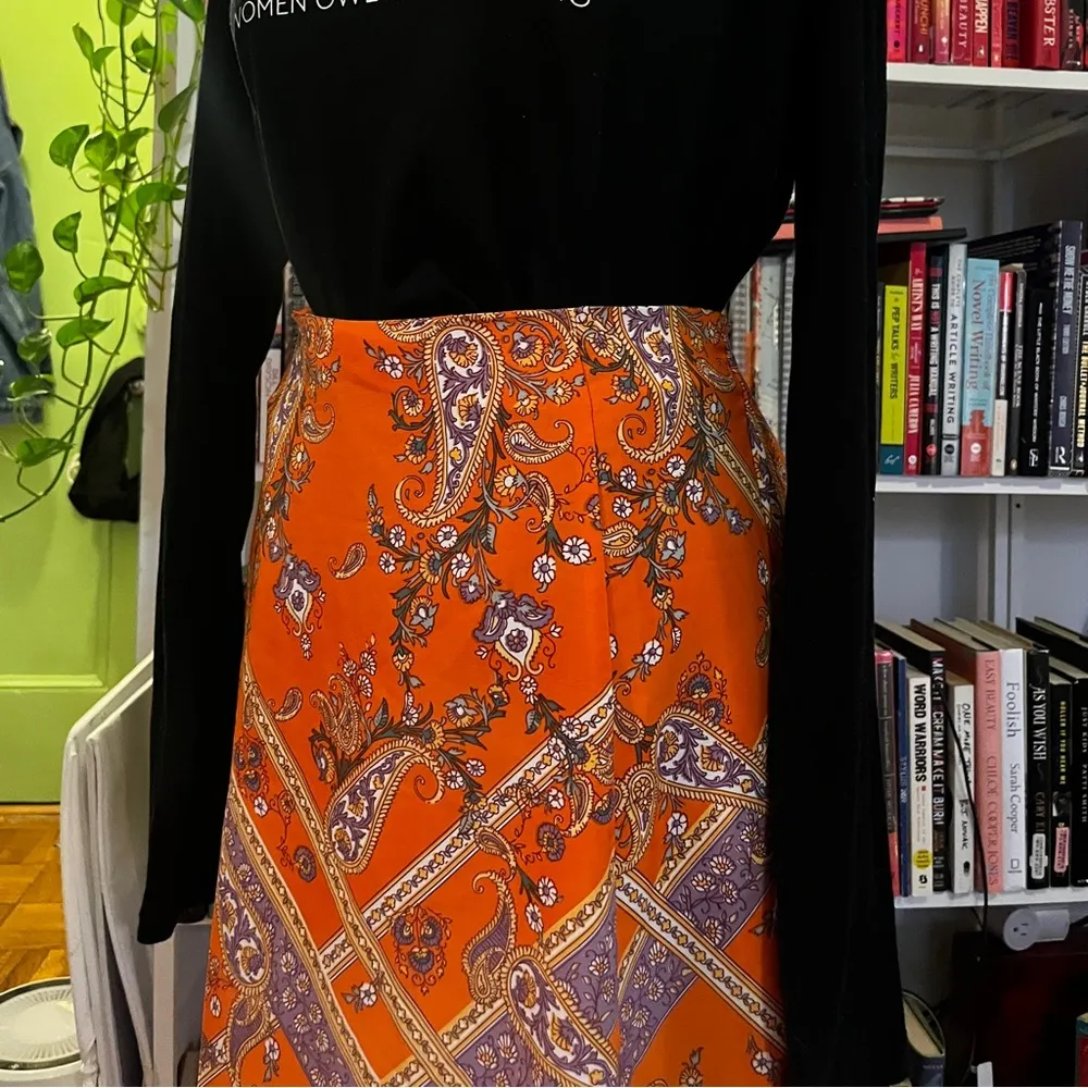 Orange Print Maxi Skirt Size 12 - Image 6